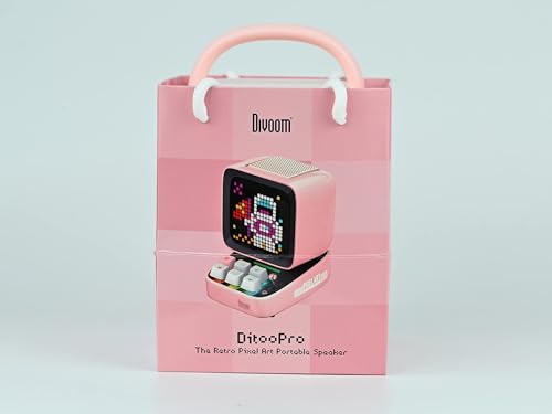 Divoom Ditoo Altavoz Bluetooth Portátil con Pantalla De Píxeles Retro, Control De App De Teléfono Inteligente/Teclado Mecánico con Retroiluminación RGB (Blanco)