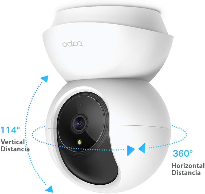 Tapo C200P2 - Cámara IP WiFi 360° Cámara de Vigilancia FHD 1080p,Visión Nocturna, Notificaciones en Tiempo Real, Admite Tarjeta SD,Detección de Movimiento,Control Remoto,Compatible con Alexa