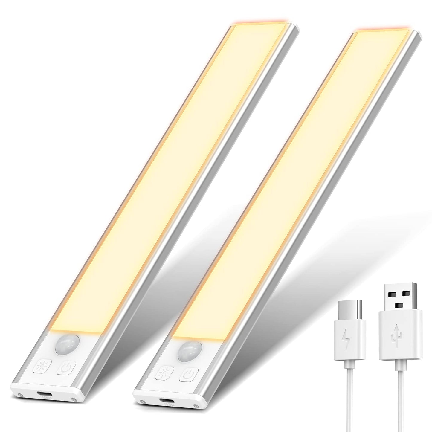 OUILA Luz de Armario con Sensor Movimiento 6500K Recargable Luz Nocturna, 41CM Regulable Lampara LED Adhesiva para Gabinete, Pasillo, Escalera, Sótano, Cocina, Garaje