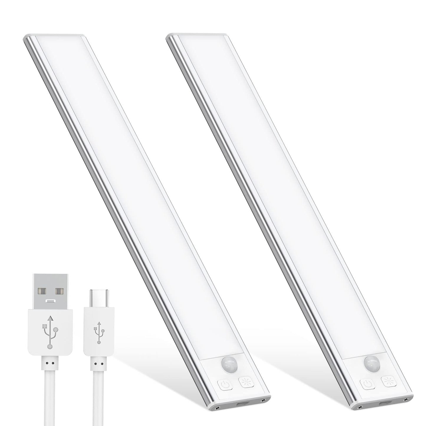 OUILA Luz de Armario con Sensor Movimiento 6500K Recargable Luz Nocturna, 41CM Regulable Lampara LED Adhesiva para Gabinete, Pasillo, Escalera, Sótano, Cocina, Garaje