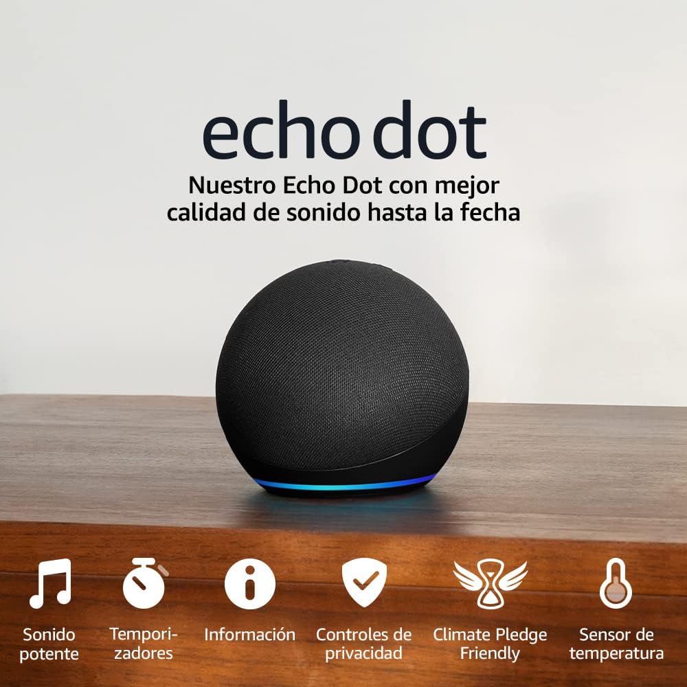 Echo Dot (Última generación) | Altavoz inteligente wifi y Bluetooth con Alexa, con sonido más potente y de mayor amplitud | Blanco