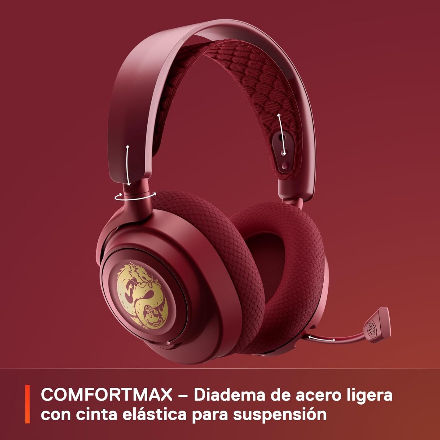 SteelSeries Arctis Nova 7 Wireless - Auriculares Gaming multiplataforma - Dragon Edition - 2 Sets de Placas Inalámbrico Dual 2,4 GHz y Bluetooth - 38h por Carga rápida - PC, PS, Mac, móvil, Switch