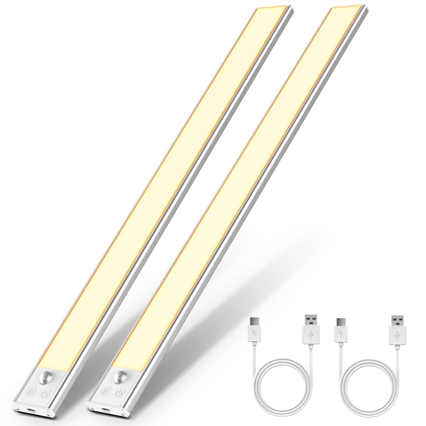 OUILA Luz de Armario con Sensor Movimiento 6500K Recargable Luz Nocturna, 41CM Regulable Lampara LED Adhesiva para Gabinete, Pasillo, Escalera, Sótano, Cocina, Garaje