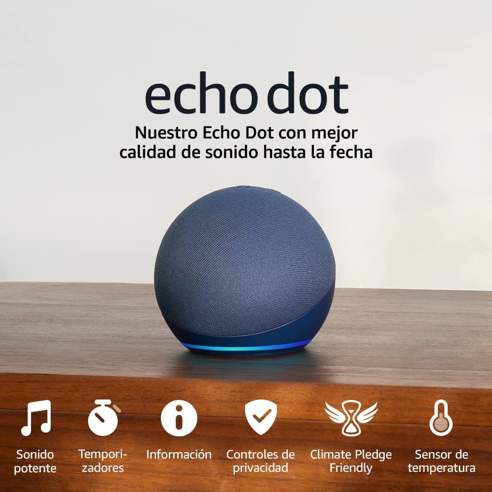 Echo Dot (Última generación) | Altavoz inteligente wifi y Bluetooth con Alexa, con sonido más potente y de mayor amplitud | Blanco