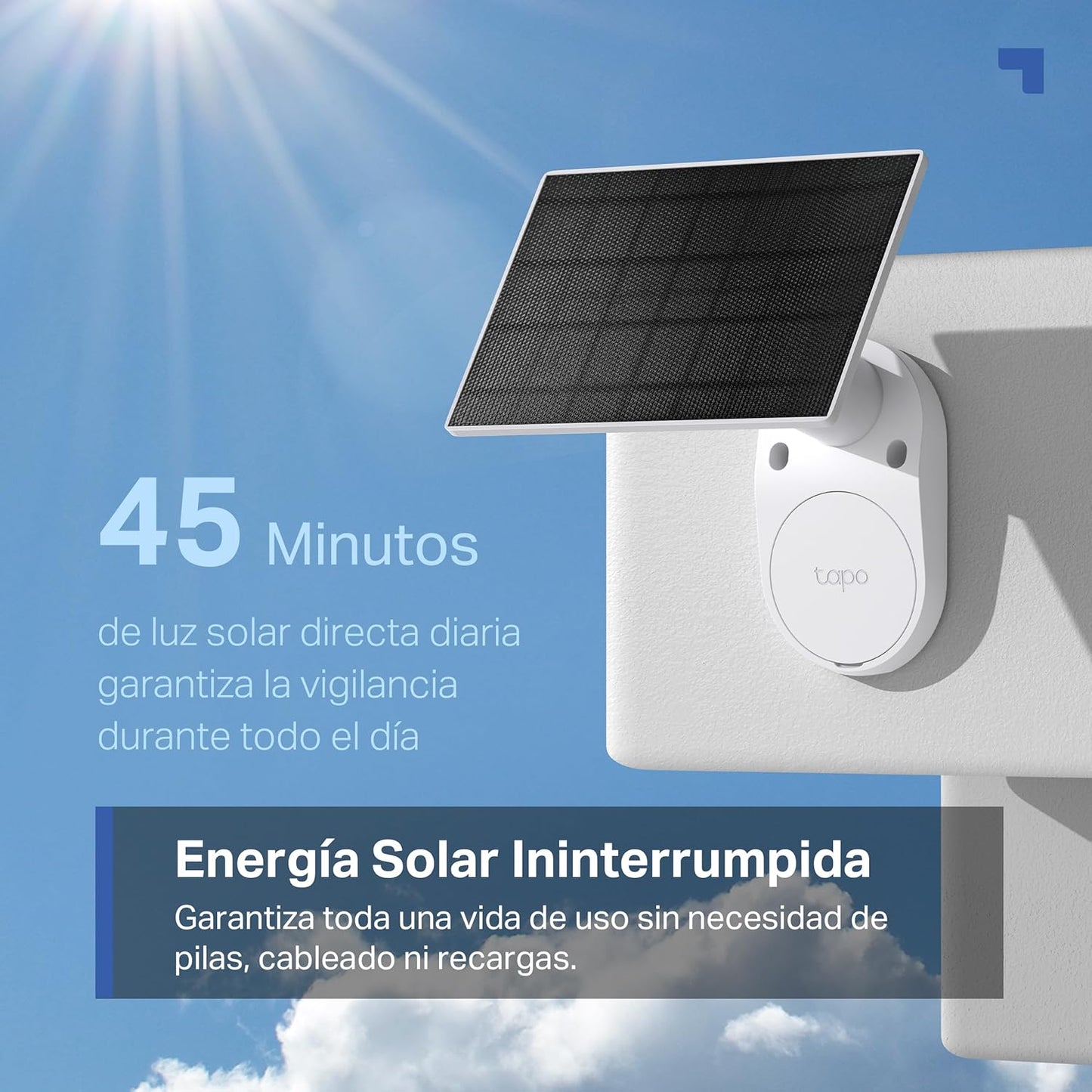 Tapo C410 Kit - Cámara de vigilancia Solar con batería Exterior, Detección de Personas por IA, 2K 3 MP, visión Nocturna de Color, Memoria microSD, batería no extraíble de 6400mAh, Audio bidireccional