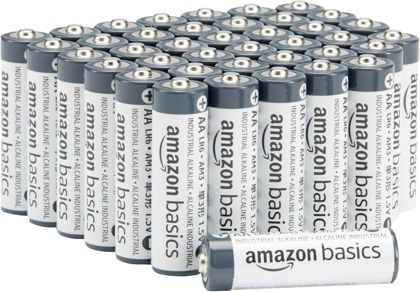 Amazon Basics - Pilas alcalinas AA de uso industrial (40 unidades)