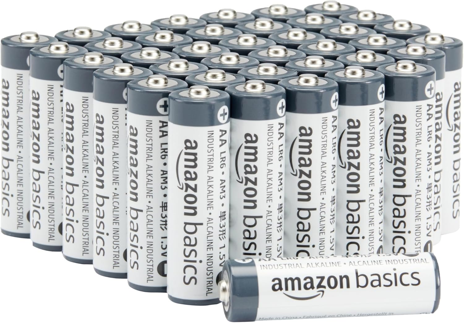 Amazon Basics - Pilas alcalinas AA de uso industrial (40 unidades)